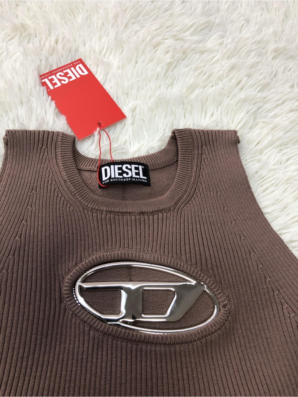 Diesel Taupe Ribbed Tank - Picture 3 of 6
